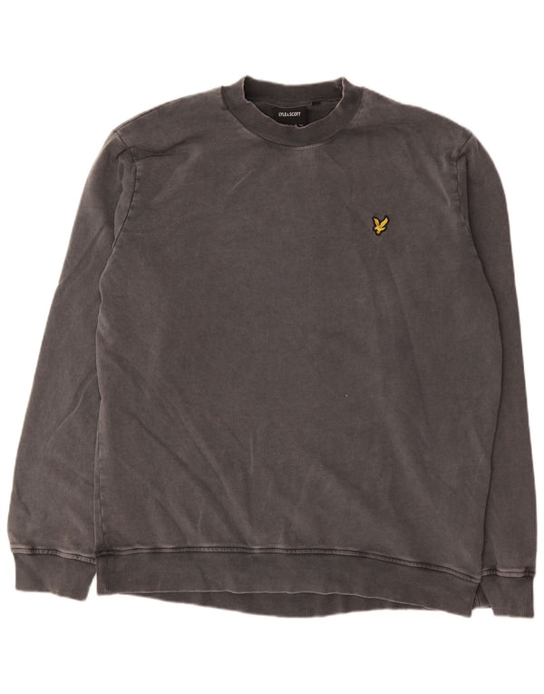 Hanorac pentru bărbați Lyle & Scott Pulover mare din bumbac gri
