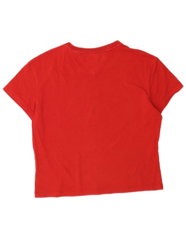 TOMMY HILFIGER Tricou grafic supradimensionat pentru femei Top UK 10 Small Red