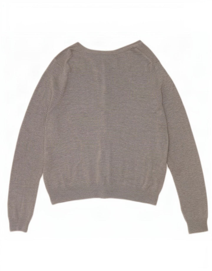 Pulover cardigan pentru femei Marks & Spencer UK 14 mare, gri, viscoză cu pături