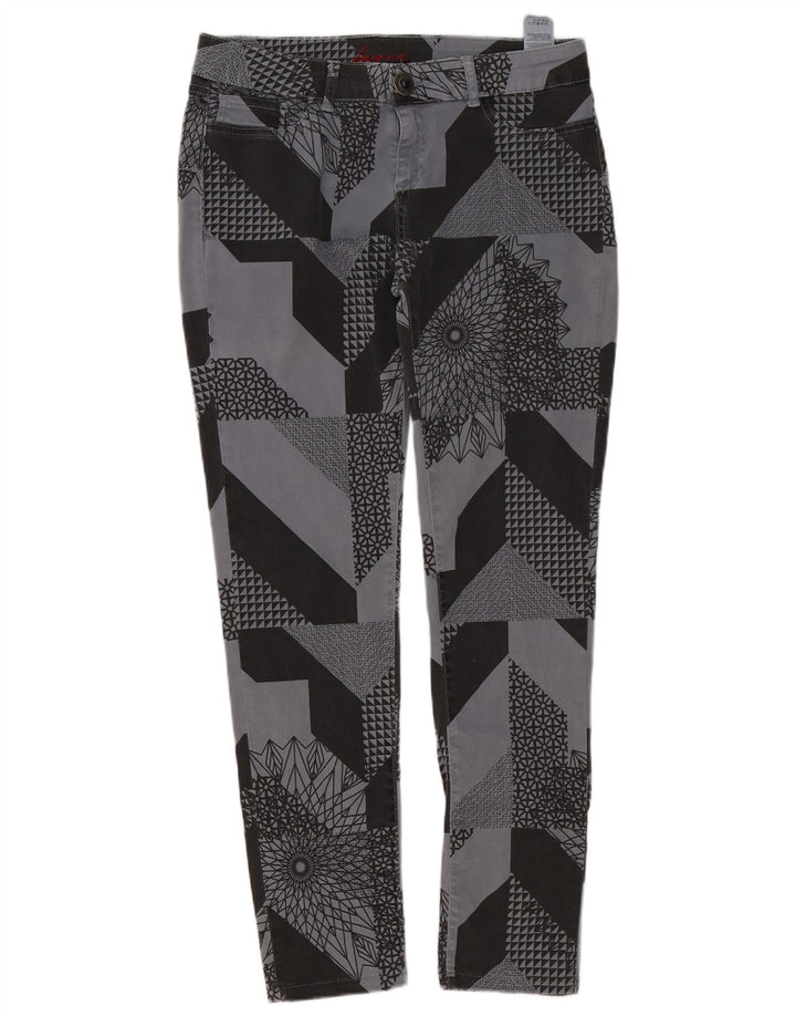 Pantaloni casual slim pentru femei Desigual W32 L29 bumbac mozaic gri