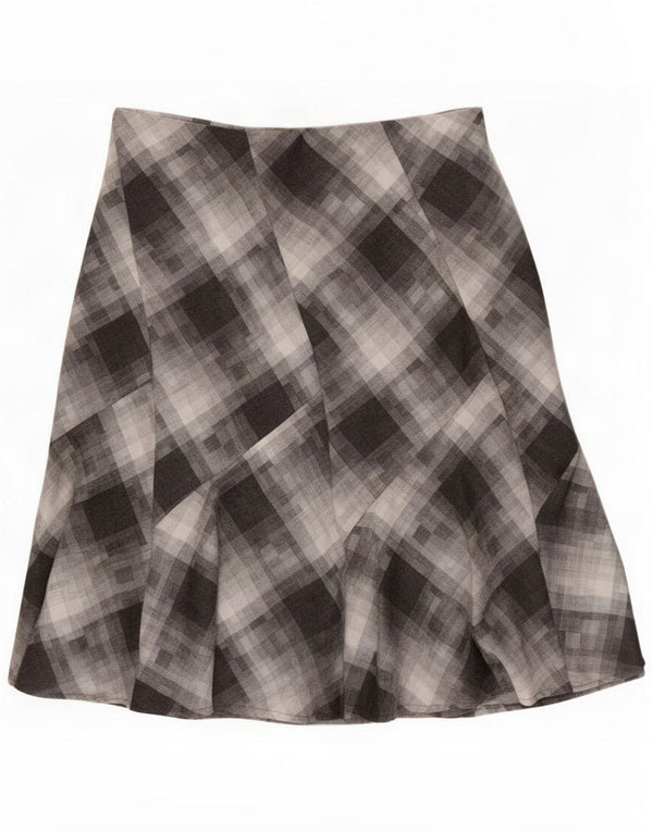 Fusta midi pentru femei Marks & Spencer Marea Britanie 20 2XL W38 Gri din poliester în carouri