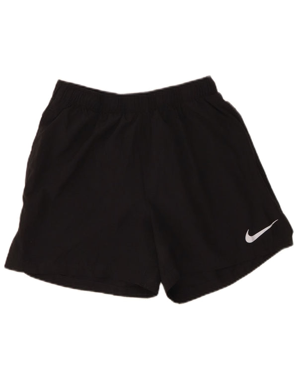 Pantaloni scurți sport Nike Dri Fit pentru femei, poliester mediu negru