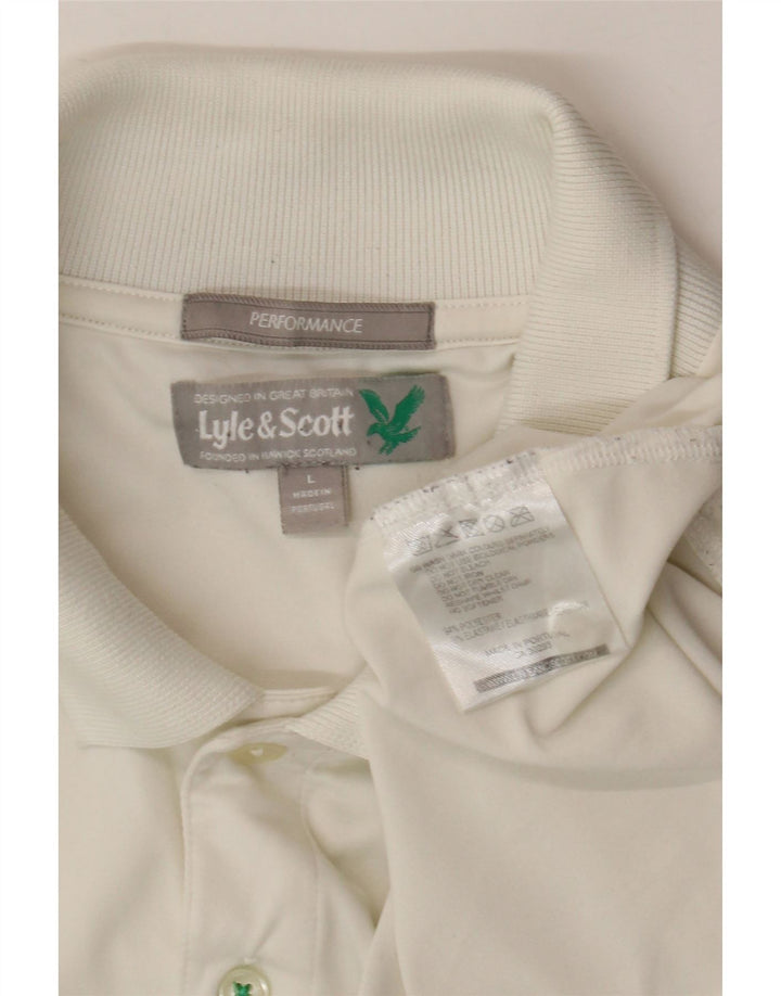 Tricou polo Lyle & Scott pentru bărbați, mare, alb, din poliester