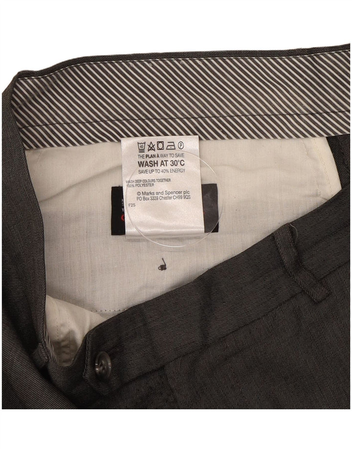 Marks & Spencer Pantaloni drepți pentru bărbați L34 L33 Poliester gri
