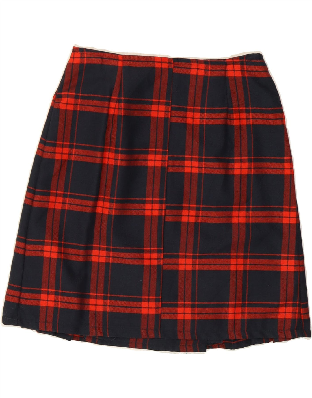 VINTAGE Womens Pleated Wrap Skirt W26 Small Red Check Vintage Vintage and Second-Hand Vintage from Messina Hembry 