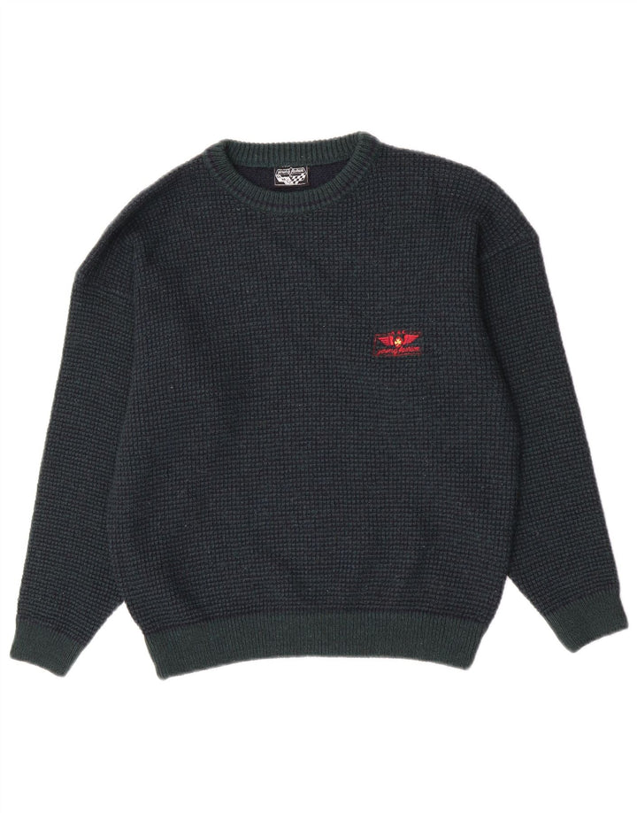 Pulover vintage pentru bărbați cu gâtul turnat IT 48 Small Green