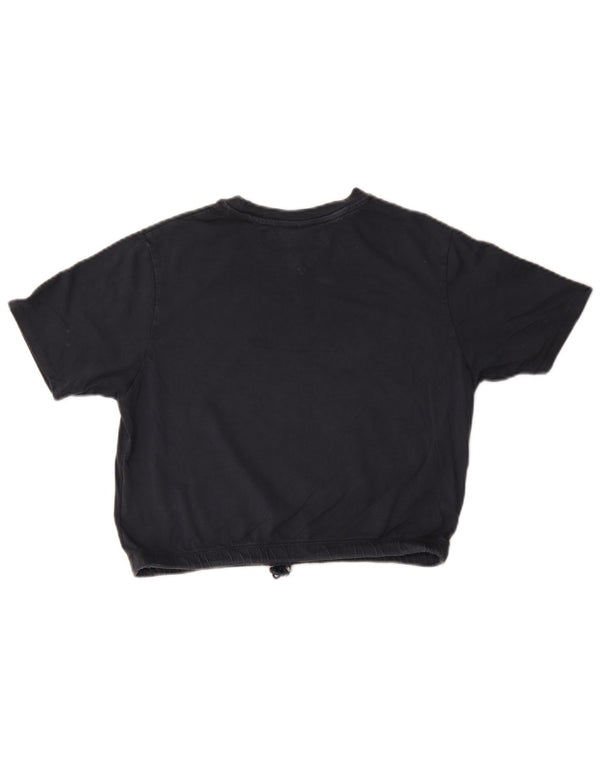 Tricou cu grafic crop Tommy Hilfiger pentru femei Top UK 10 mic Bumbac bleumarin