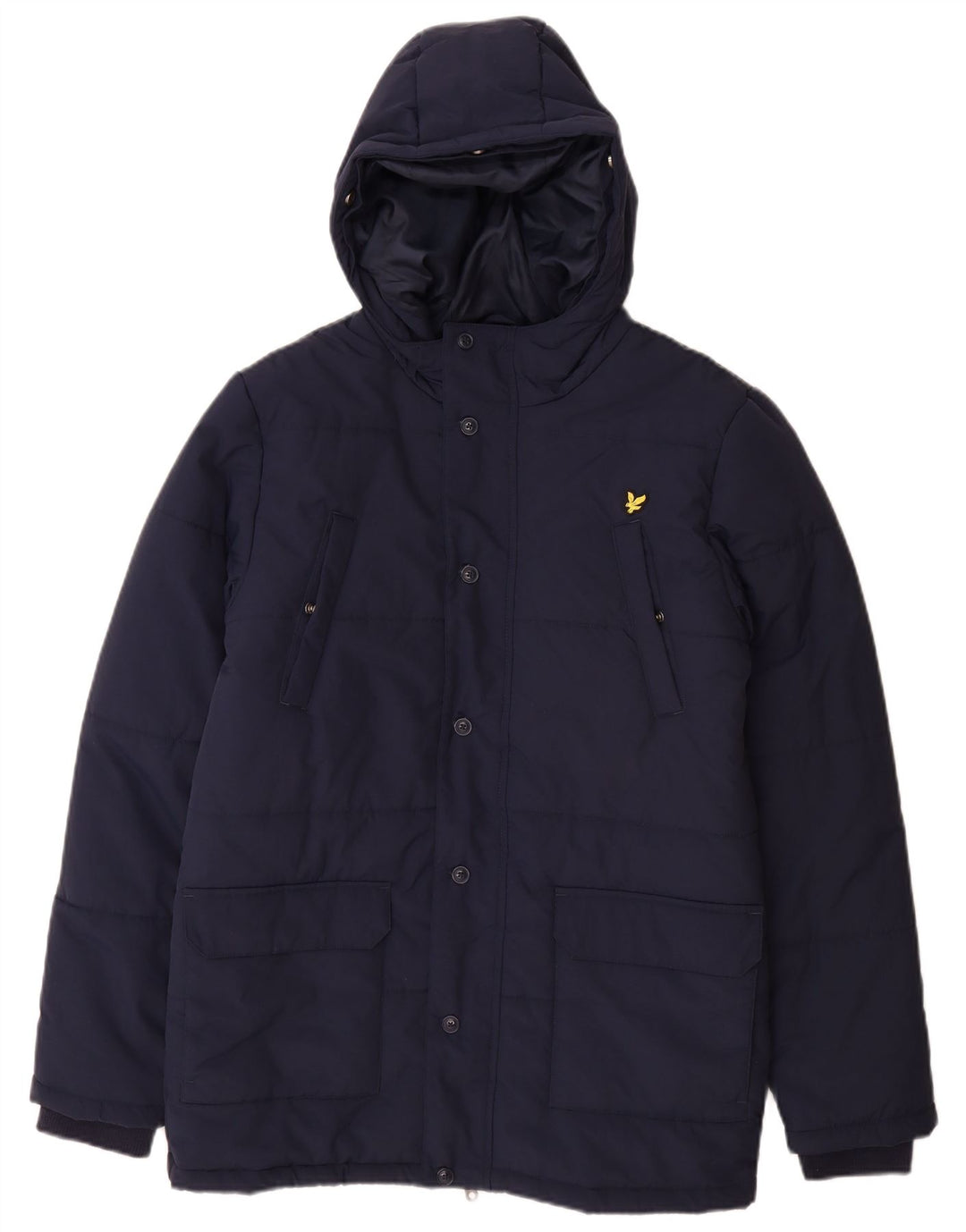 Jachetă căptușită cu glugă Lyle & Scott pentru băieți 15-16 ani poliamidă bleumarin