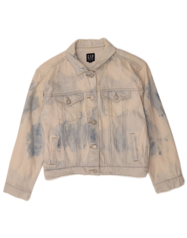 Jachetă de denim crop pentru femei Gap UK 6 XS Blue Tie Dye Bumbac