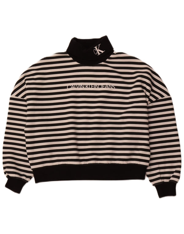 CALVIN KLEIN JEANS Pulover supradimensionat pentru femei UK 14 Large Negru