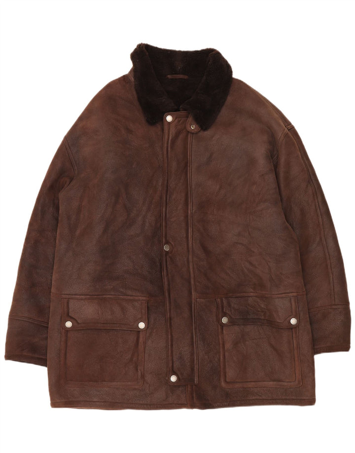 Jachetă din shearling BELFE & BELFE pentru bărbați IT 56 3XL Brown Shearling