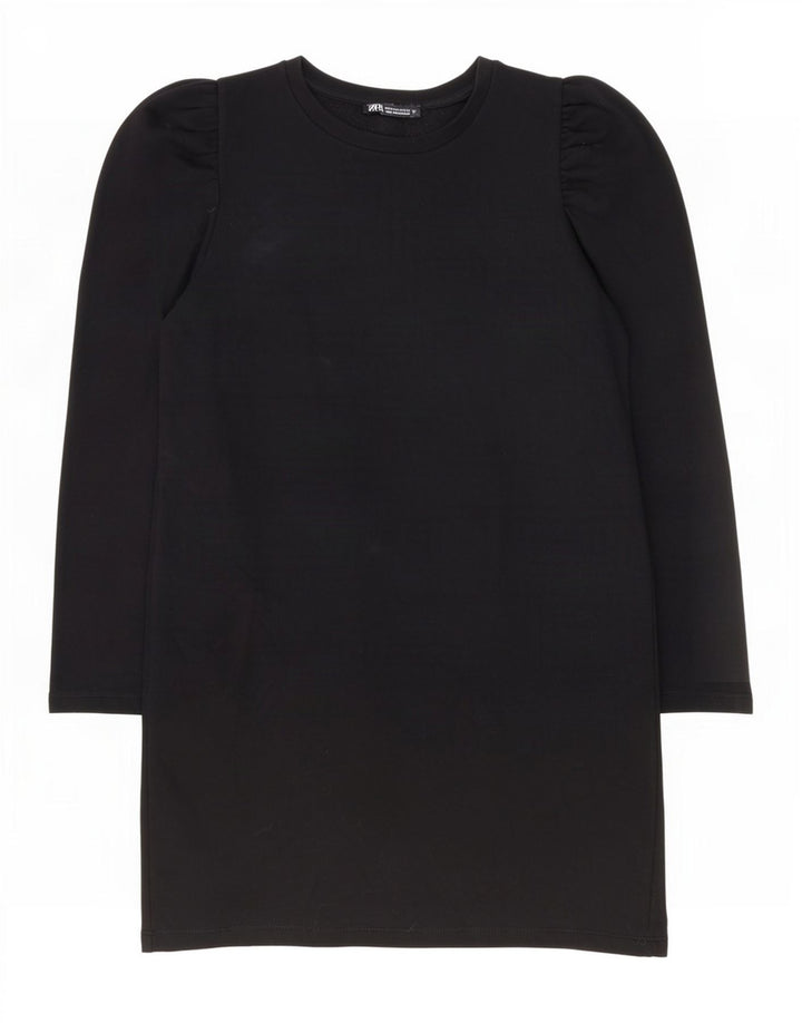 Rochie schimbătoare cu mânecă lungă pentru femei Zara UK 14 Bumbac mediu negru