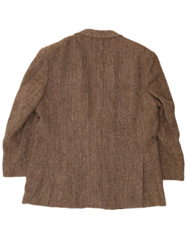 Jachetă pentru bărbați Harris Tweed, cu 2 nasturi, UK 40, lână mare, maro, în spinare