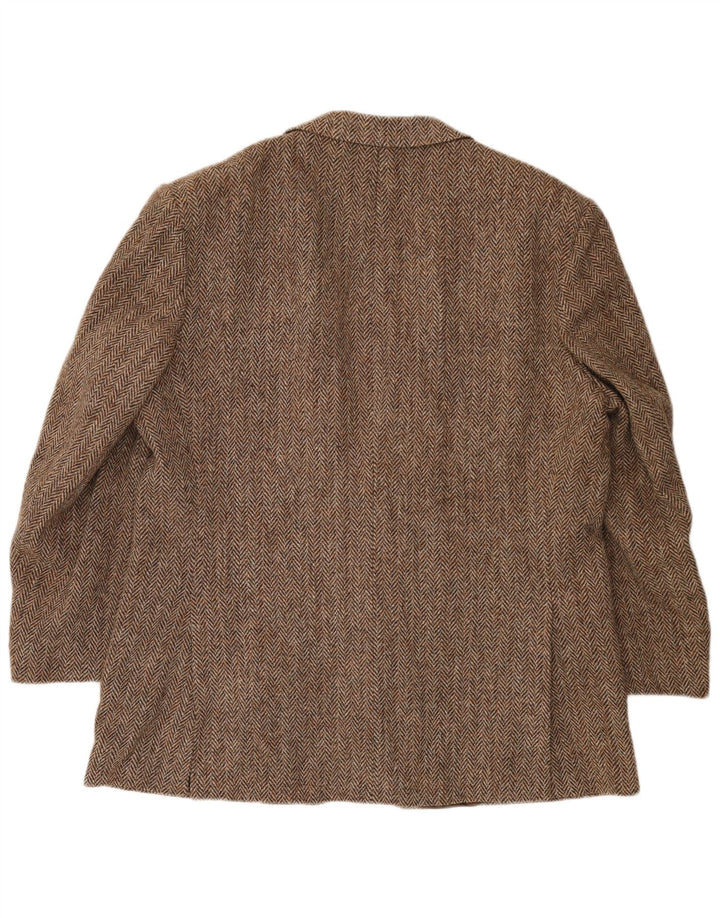 Jachetă pentru bărbați Harris Tweed, cu 2 nasturi, UK 40, lână mare, maro, în spinare