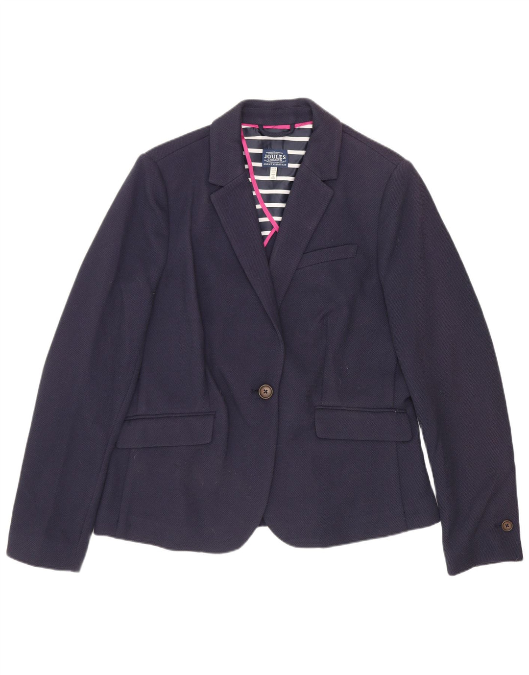 Sacou blazer pentru femei Joules cu 1 nasture UK 14 Poliester mediu albastru bleumarin