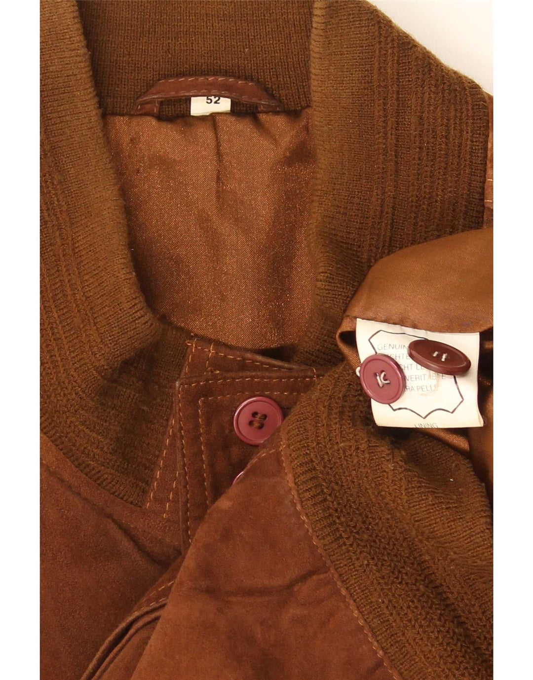 Jachetă Bomber Vintage pentru bărbați din piele intoarsa IT 52 XL din piele maro