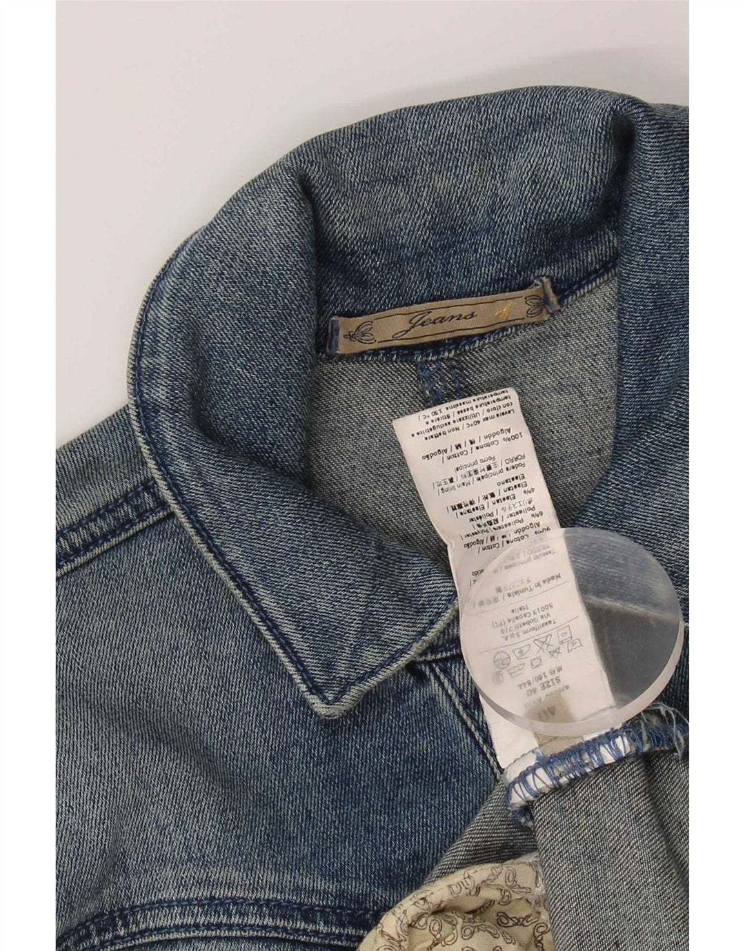 Jachetă de blugi vintage pentru femei IT 40 Small Blue Bumbac