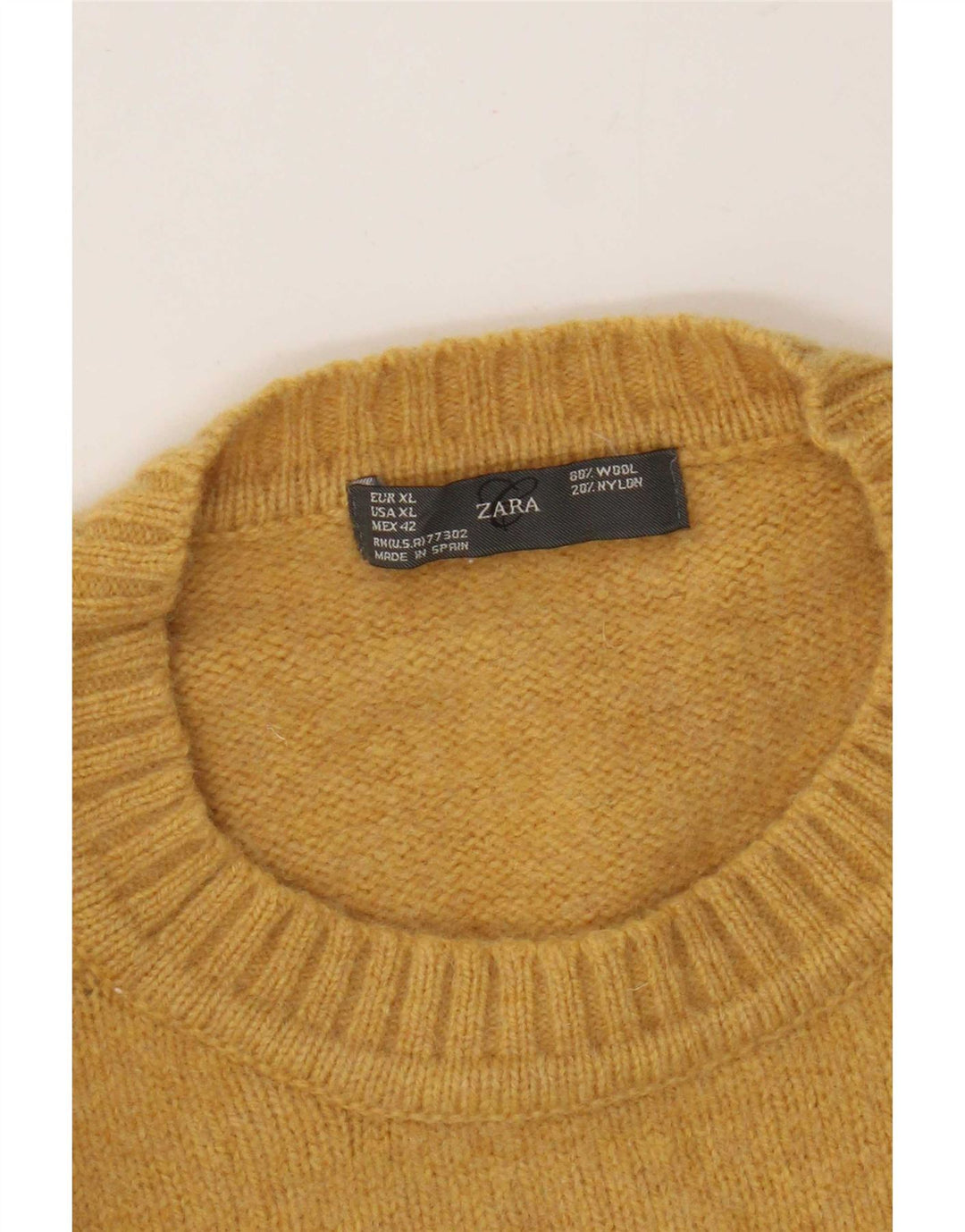 Pulover pentru bărbați Zara, cu gât crew, XL, lână galbenă