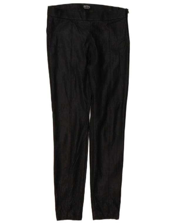 Leggings din piele artificială Trafaluc pentru femei Zara UK 12 Medium Black