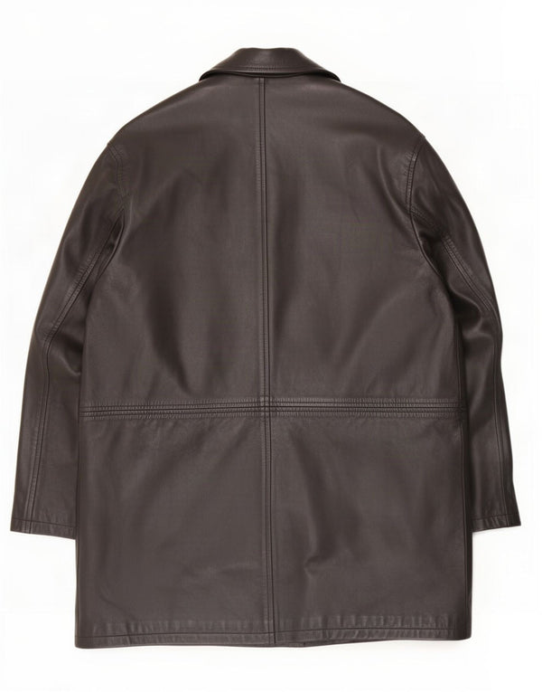 Palton din piele pentru bărbați Zara UK 42 XL negru