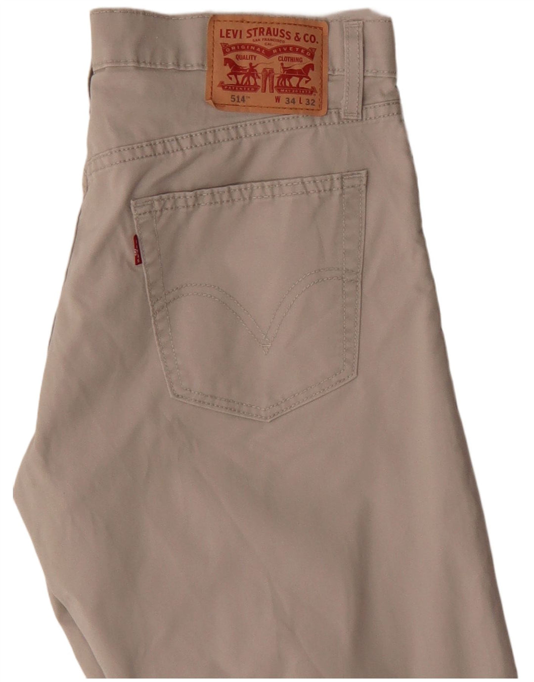 Pantaloni casual drepti pentru bărbați Levi's 514 L34 L32 Bumbac alb