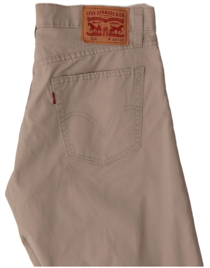 Pantaloni casual drepti pentru bărbați Levi's 514 L34 L32 Bumbac alb