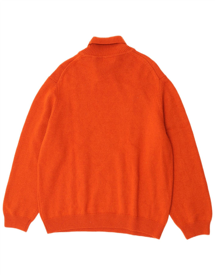 Pulover pentru bărbați C&A cu gât rulat, 2XL, lână portocalie