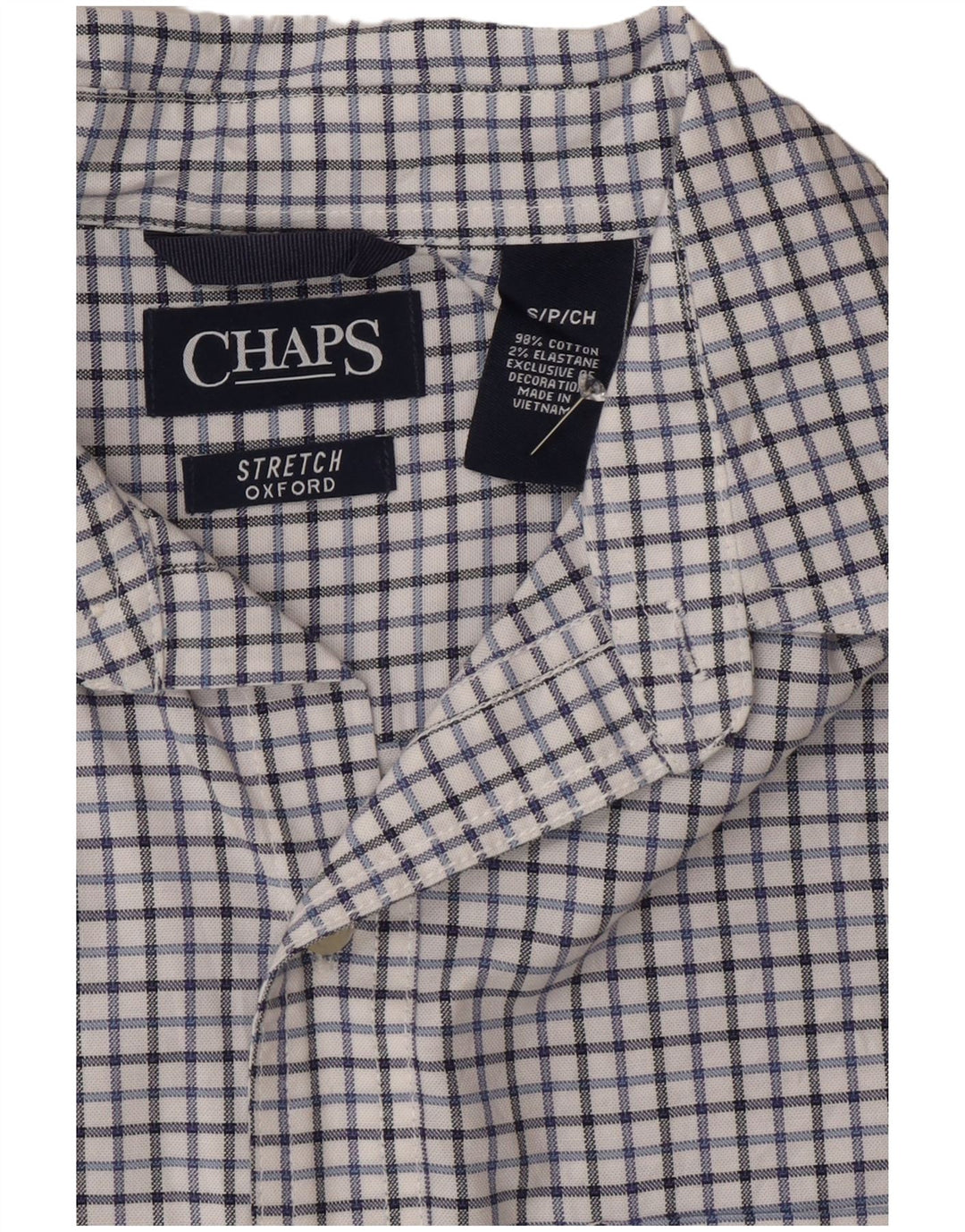 Cămașă Oxford pentru bărbați Chaps, bumbac cu carouri albe mici