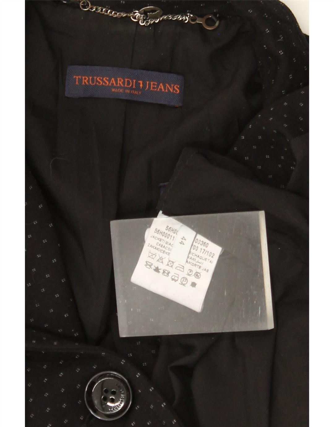 Jachetă pentru femei TRUSSARDI JEANS cu 1 nasture IT 44 Medium Black Spotted