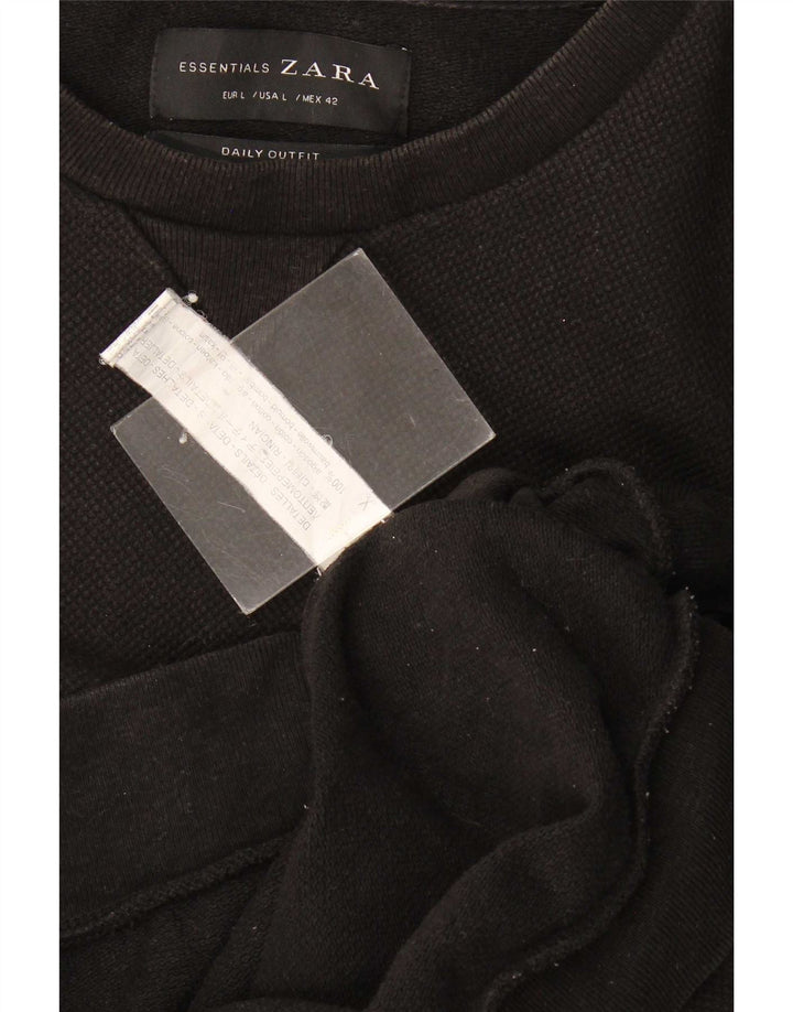 Pulover pentru bărbați Zara, mare, negru, bumbac