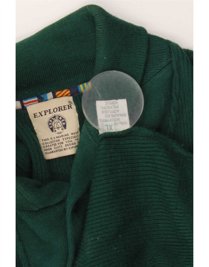 Pulover pentru bărbați Explorer cu gât șal, XL, lână verde