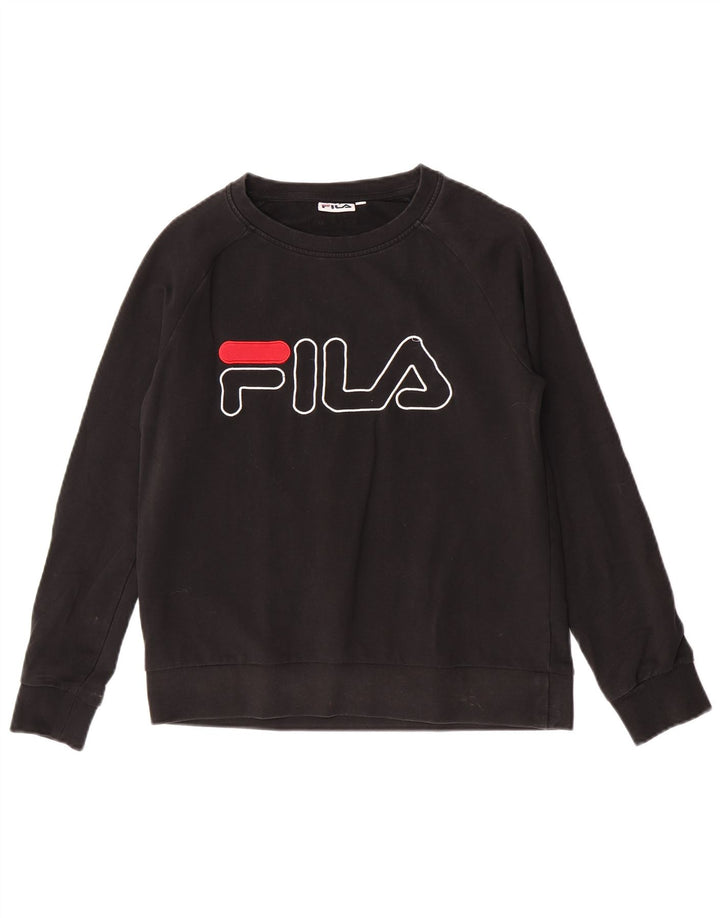 Hanorac cu grafic pentru femei Fila Pulover mic bumbac negru