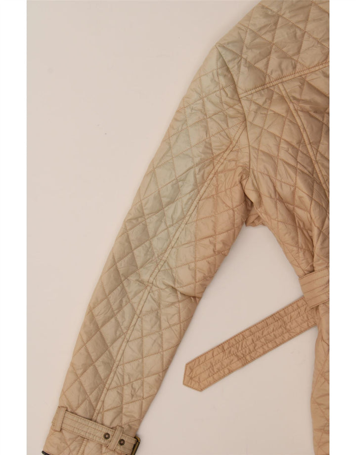 BARBOUR Womens Quilted Jacket UK 10 Small Beige Polyamide Vintage Barbour and Second-Hand Barbour from Messina Hembry 