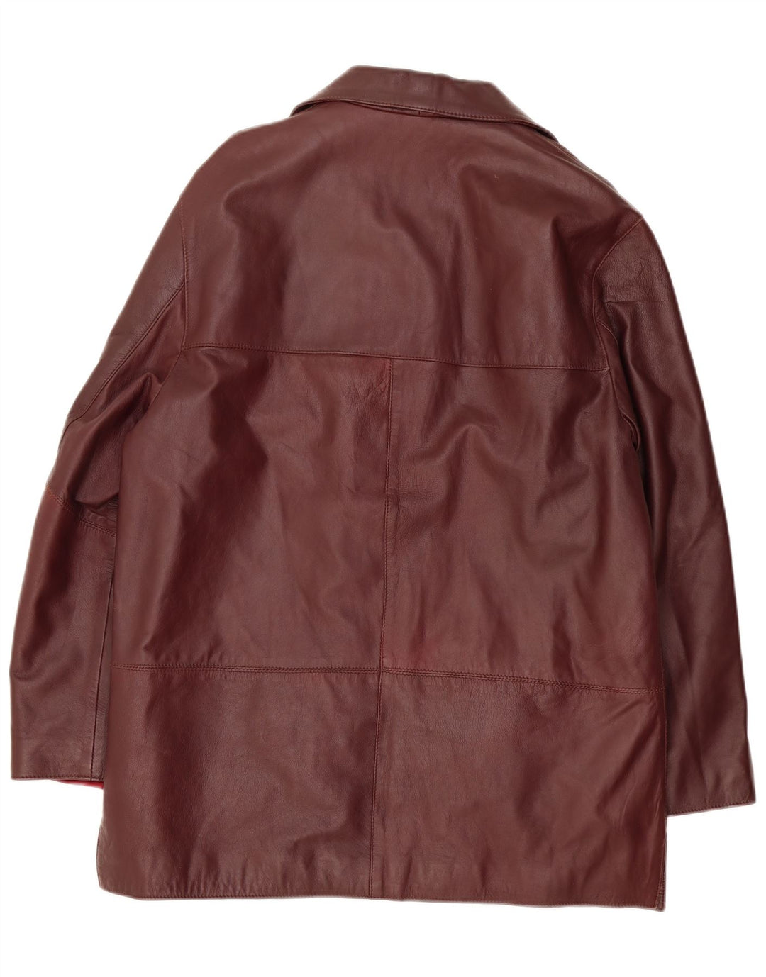 Geacă de piele vintage pentru femei IT 50 XL din piele burgundă