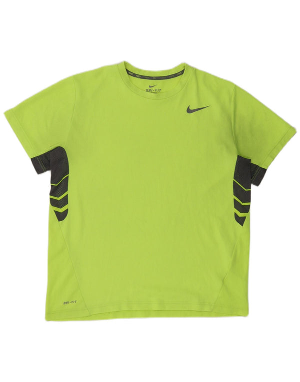 Tricou Nike pentru bărbați Dri Fit Top XL, verde, poliester color bloc
