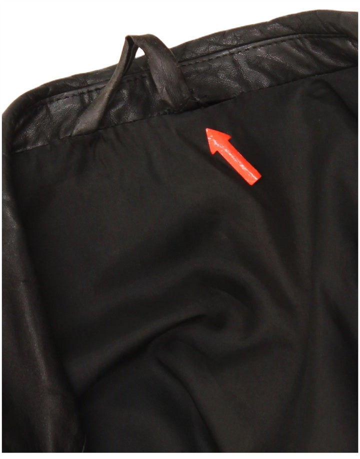 Jachetă de piele vintage pentru bărbați UK 38 Medium Black Leather