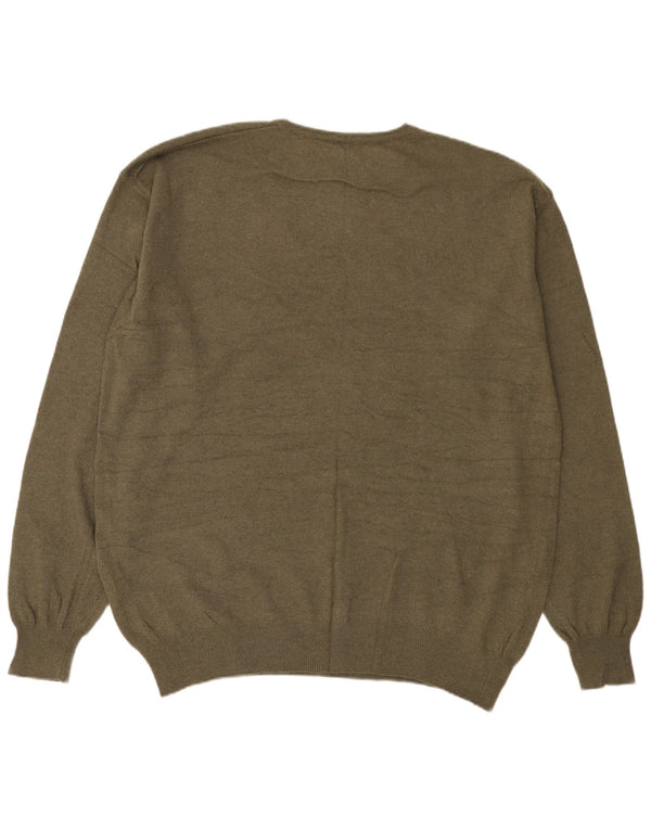 Kappa Mens Crew Neck Jumper Sweater 3XL Khaki Wool