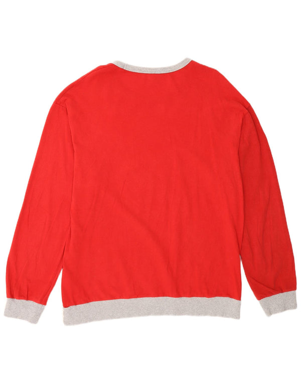 Benetton pentru femei Disney Graphic Top cu mânecă lungă UK 18 XL Roșu Colorblock