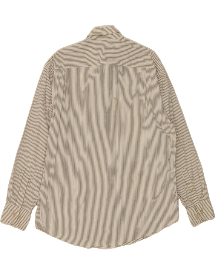 NAUTICA Mens Shirt Large Beige Striped Cotton Vintage Nautica and Second-Hand Nautica from Messina Hembry 