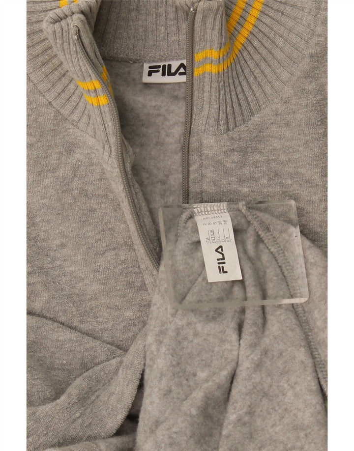 Pulover cardigan supradimensionat cu paragate Fila UK 10 Bumbac gri mic