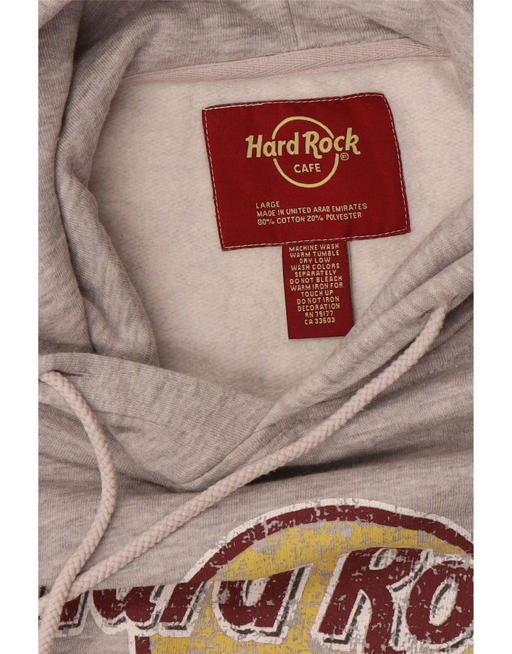 Hard Rock Cafe pentru bărbați Amsterdam Graphic Hoodie Pulover mare, gri, poliester