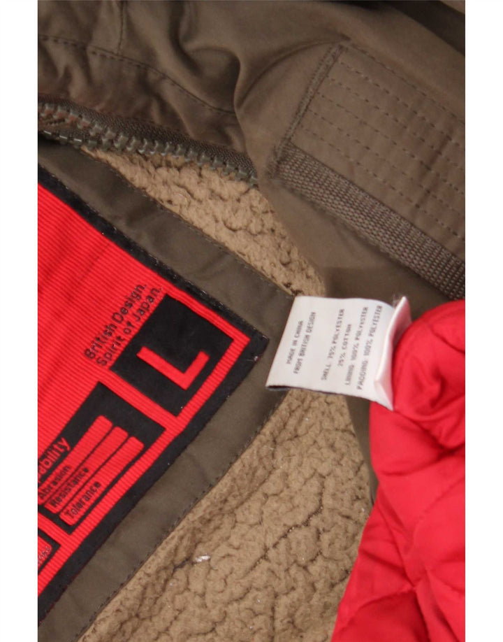 Jachetă de vânt cu glugă Superdry pentru femei UK 16 Poliester kaki mare
