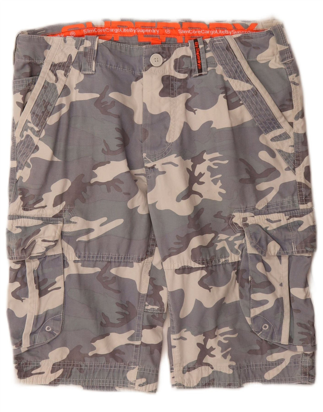 Pantaloni scurti cargo pentru bărbați SUPERDRY, bumbac, camuflaj, gri W32
