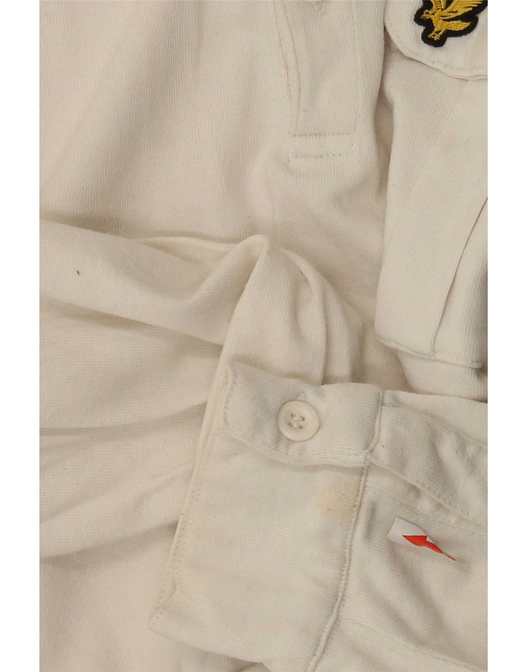 Tricou polo obișnuit cu mânecă lungă pentru bărbați Lyle & Scott, bumbac alb mediu