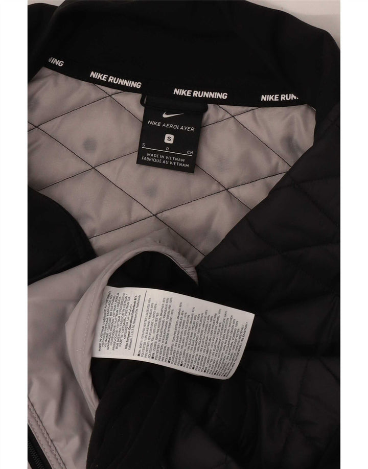 Jachetă de top căptușită pentru alergare Nike pentru femei UK 10 Poliester negru mic