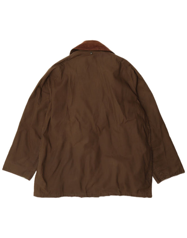 Jachetă vintage pentru bărbați, din bumbac cerat, cu tăiere largă, UK 36 Poliester kaki mic