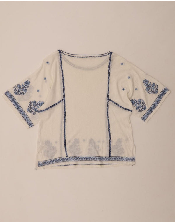 Bluză de damă MONSOON Top UK 16, mare, alb, cu flori, in