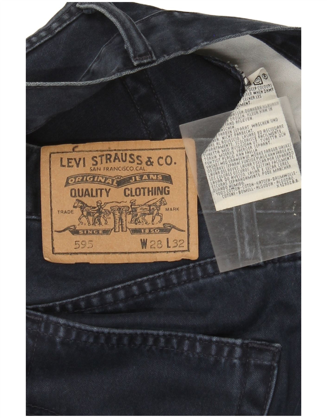 Blugi drepti 595 pentru femei Levi's W28 L29 bumbac bleumarin