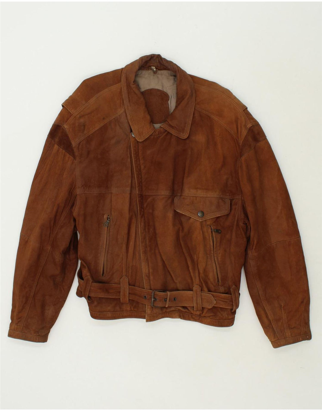 Jachetă de piele intoarsa pentru barbati VINTAGE IT 56 3XL din piele maro