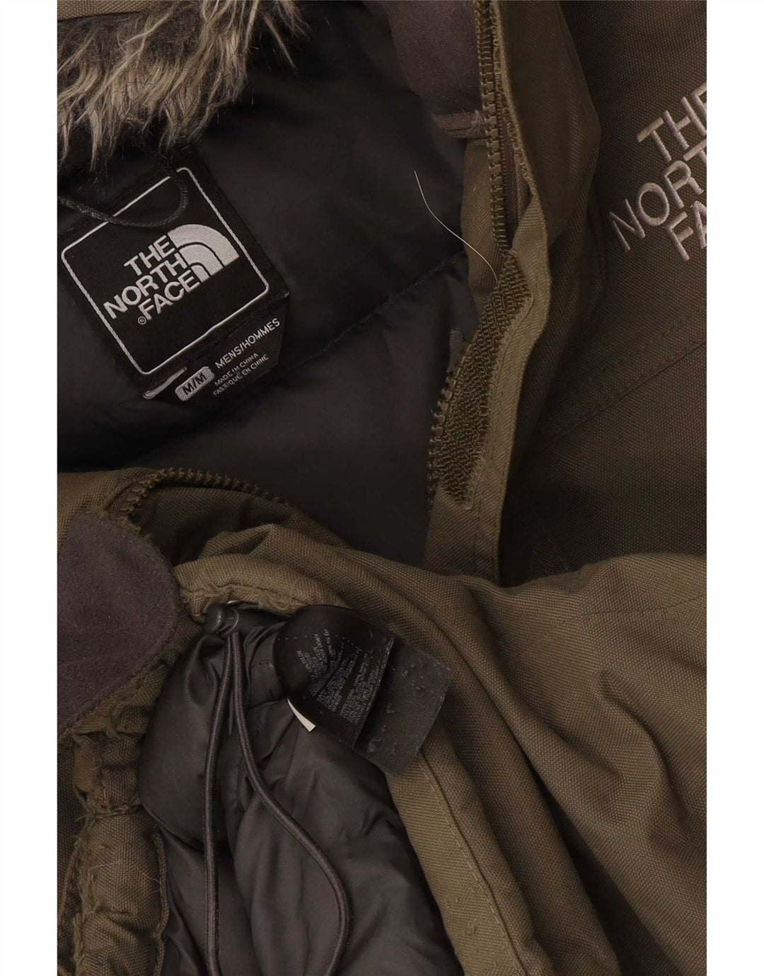 Jachetă căptușită cu glugă The North Face pentru bărbați UK 38 Medium Khaki Nylon